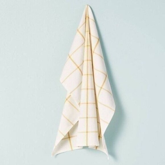 Hearth & Hand Magnolia Textured Stripe & Grid Lines Flour Sack Towel Blue, Gold‎ - Picture 6 of 9